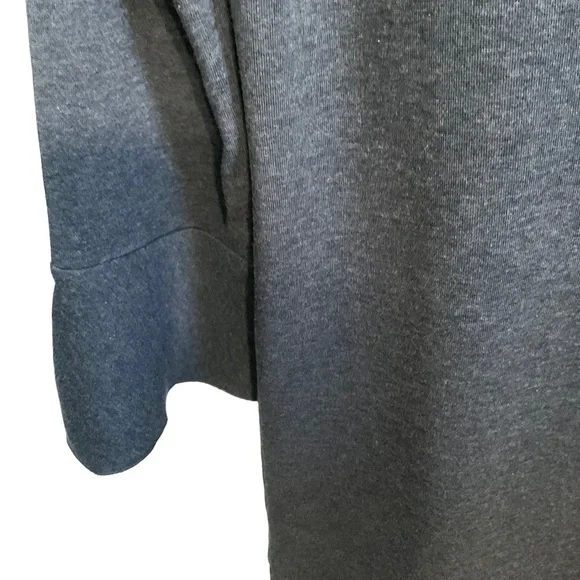 Madewell Charcoal Heather Gray Long bell sleeve Knit Tunic Dress Size M - Picture 8 of 14